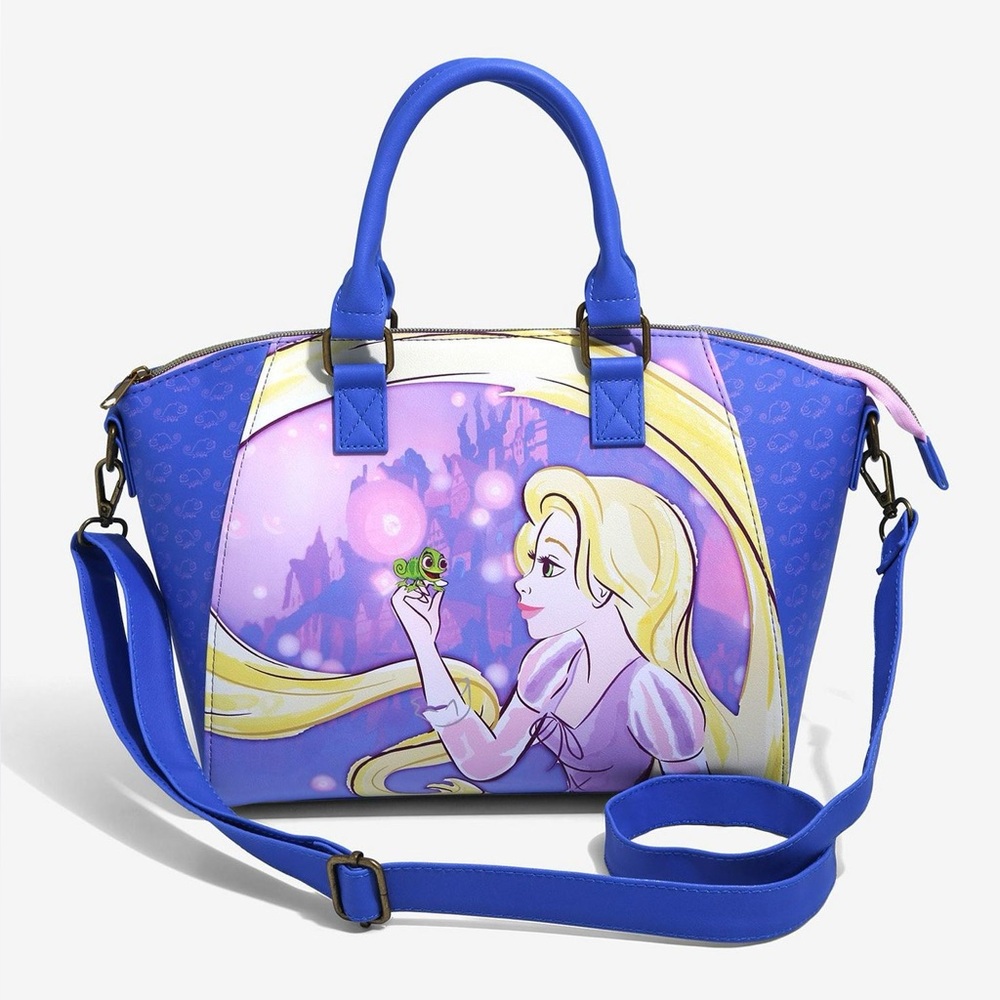 Loungefly Disney Tangled Rapunzel & Pascal Satchel Bag Purple